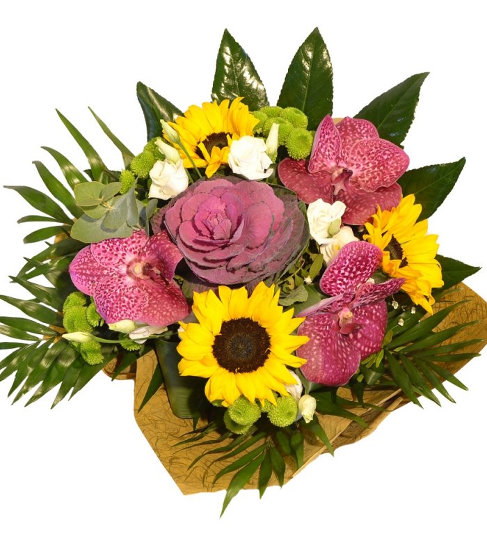 Buchet mixt colorat floarea soarelui