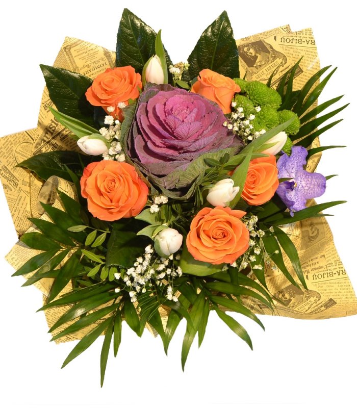 Buchet mixt trandafir si lalele