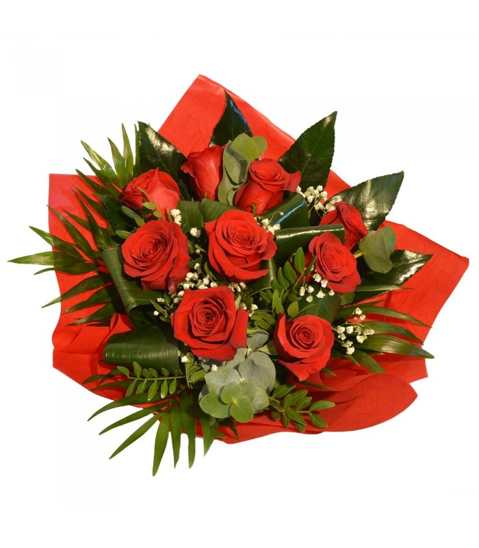 Buchet trandafiri 9 fire rosii