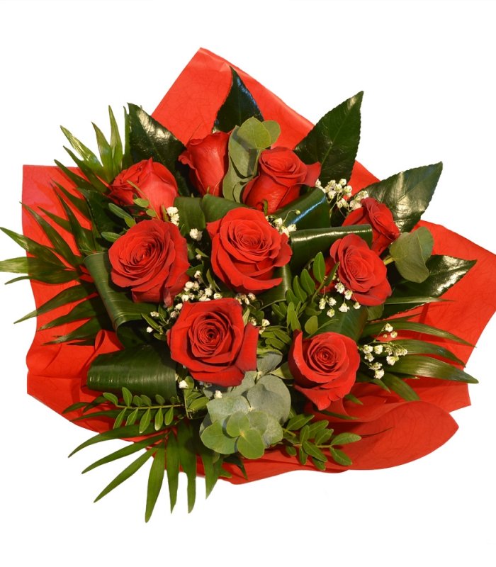 Buchet trandafiri 9 fire rosii