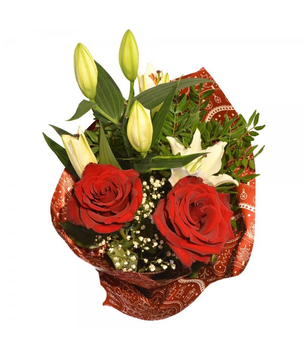 Buchet mixt crin si trandafir