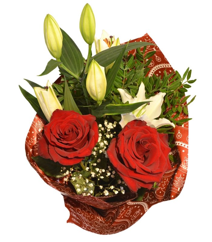 Buchet mixt crin si trandafir