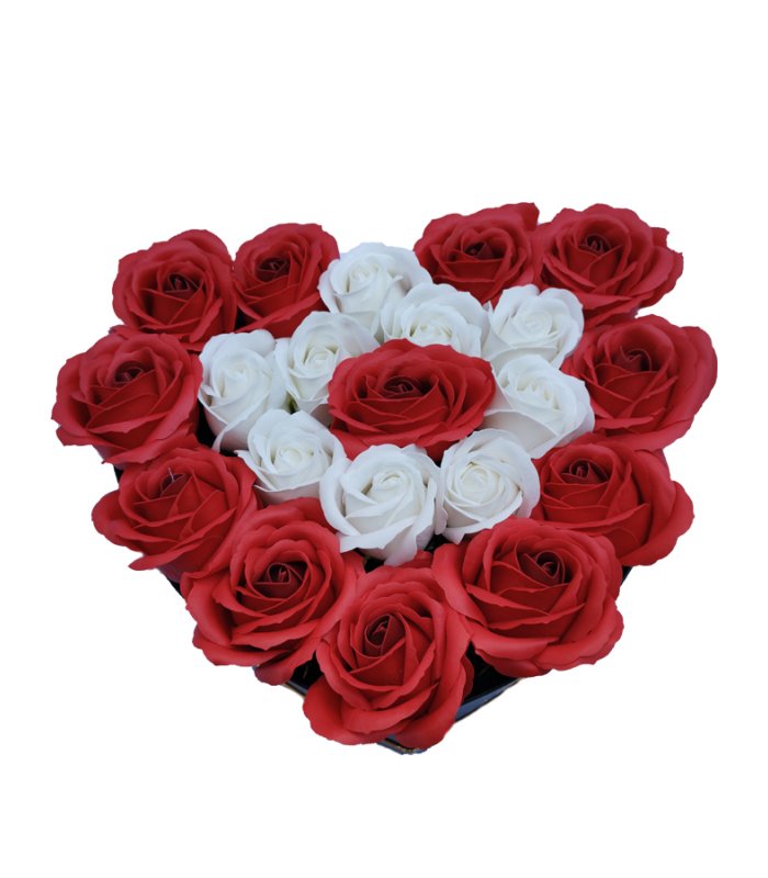 Cutie cu trandafiri rosu de sapun 